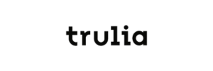 the word trulia is written in black on a white background