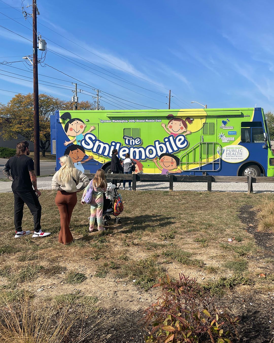 A family heads out to visit The Smile Mobile.