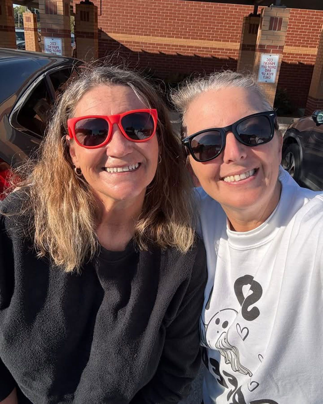 Kelly Easton and Baptist Health Child Development Center Director Beth Morton take a selfie.