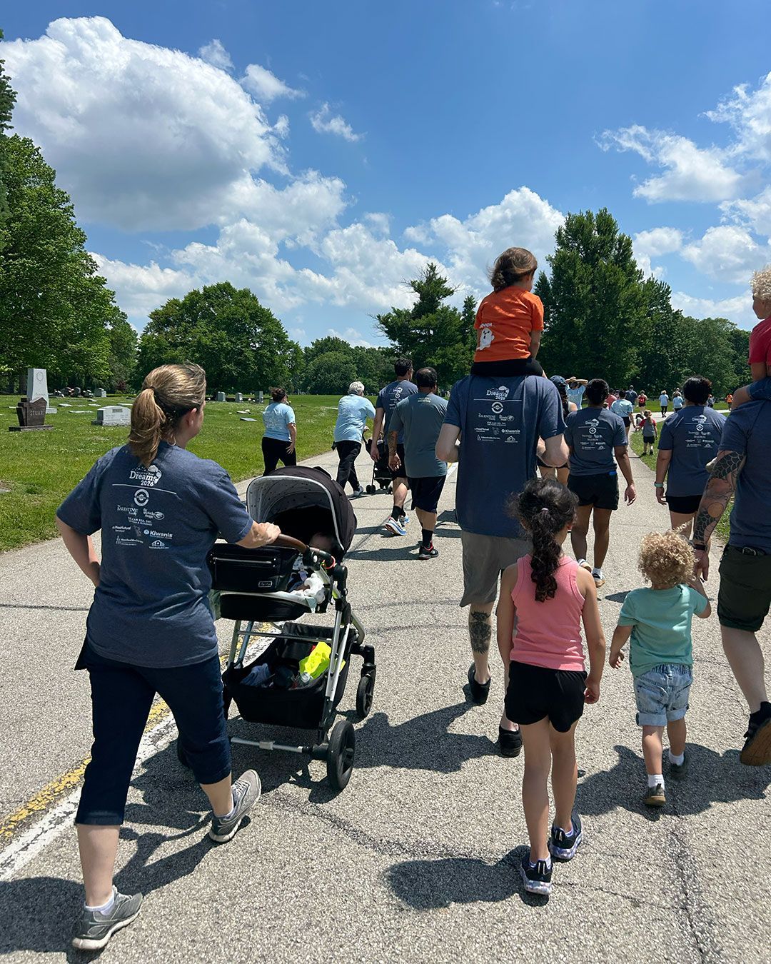 A family supporting VIPS during Walking for Dreams.