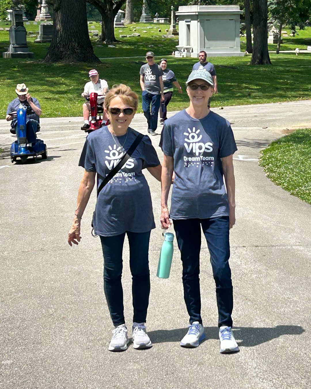 Two women supporting VIPS during Walking for Dreams.