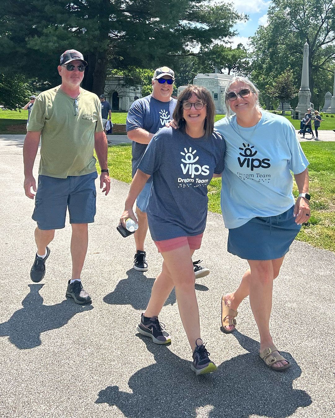 VIPS supporters smiling for the camera during Walking for Dreams.