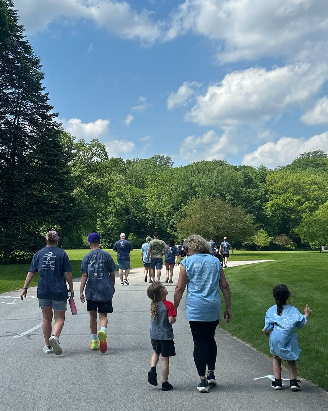 A group of VIPS supporters with two small children during Walking for Dreams.