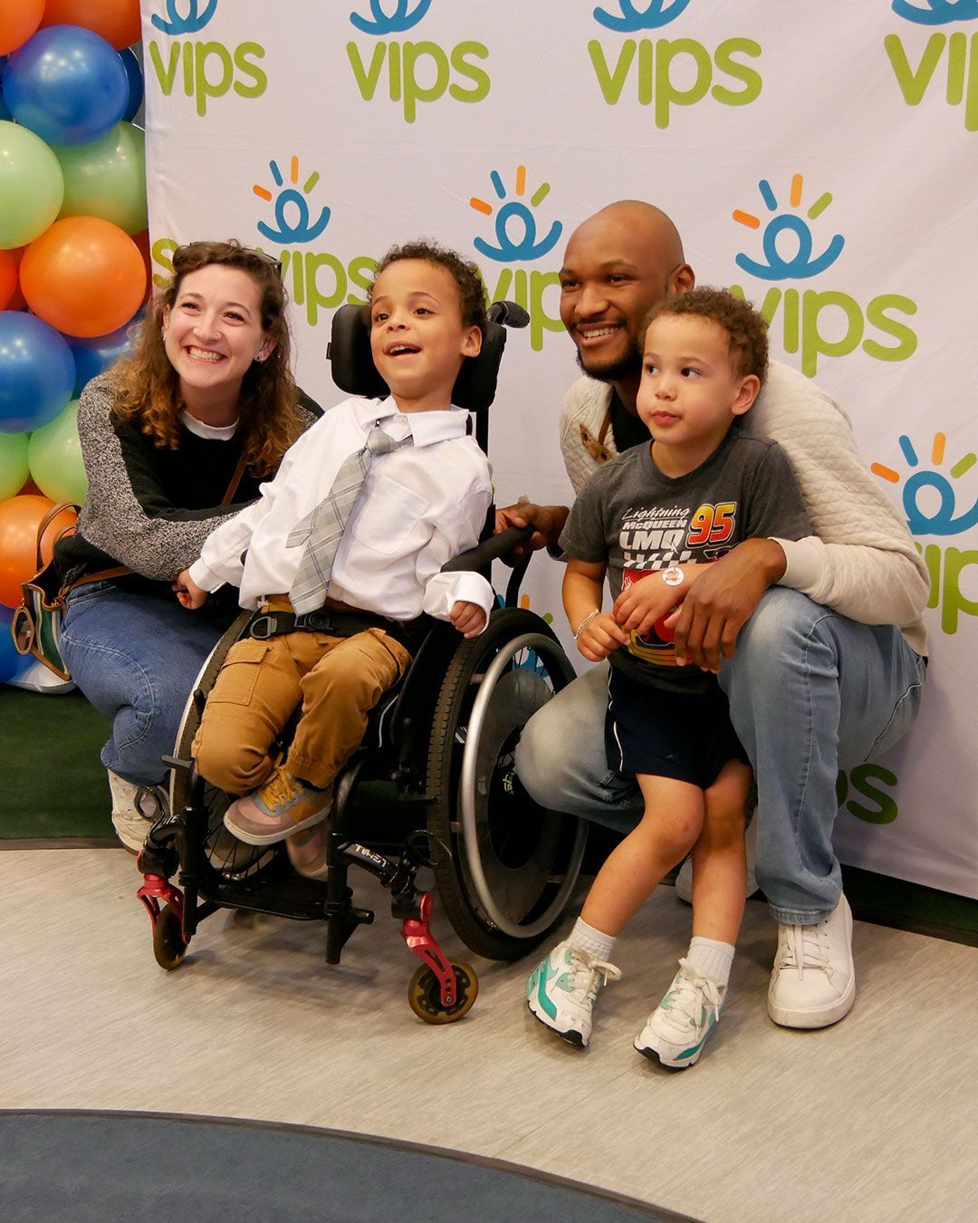 A family poses for a photo after the ceremony.