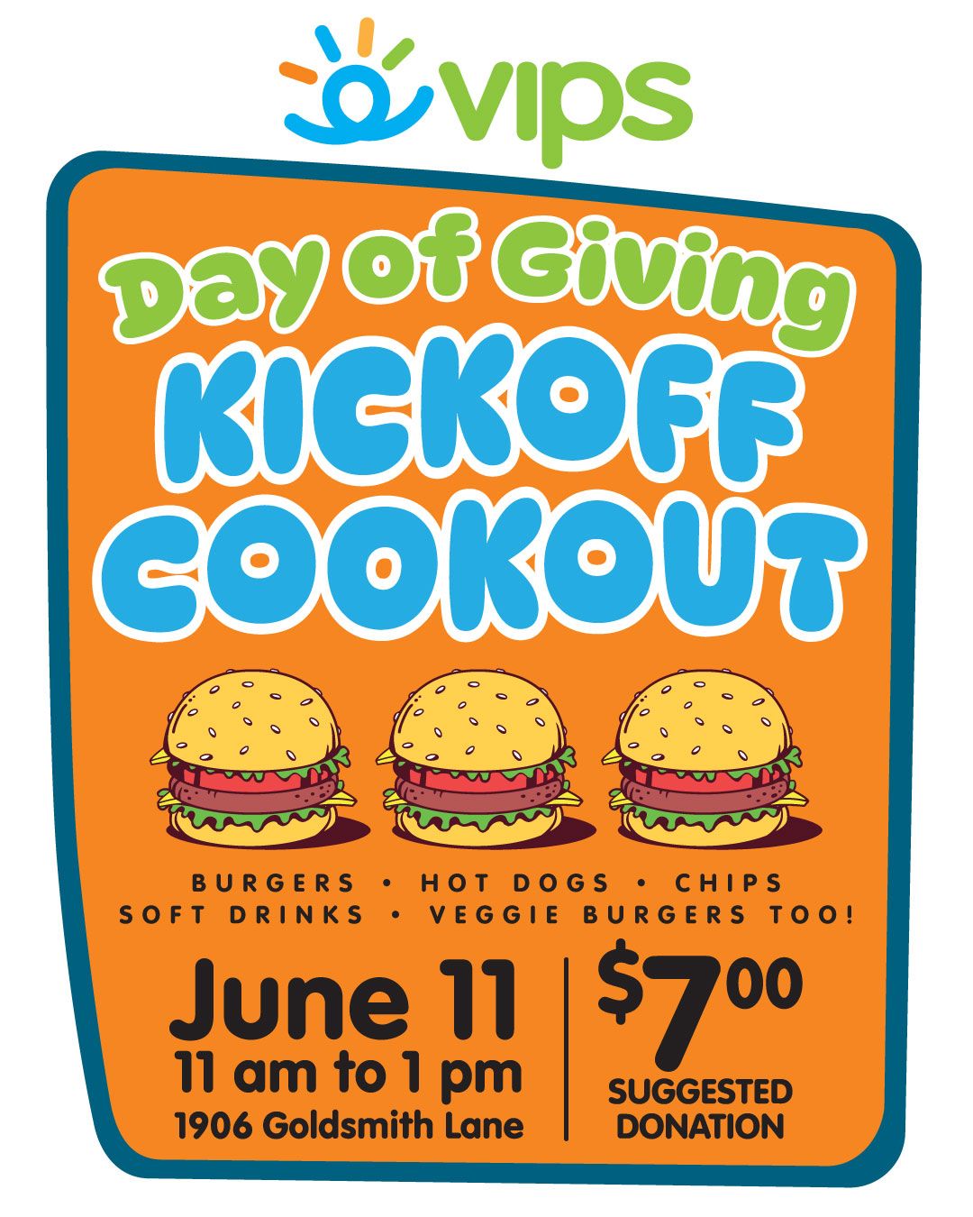 Banner ad for VIPS Day of Diving Kickoff Cookout June 11