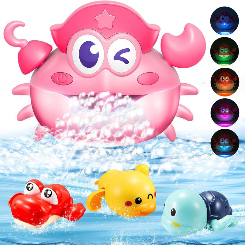 Light Up Crab Bubble Machine Blower with LED Lights