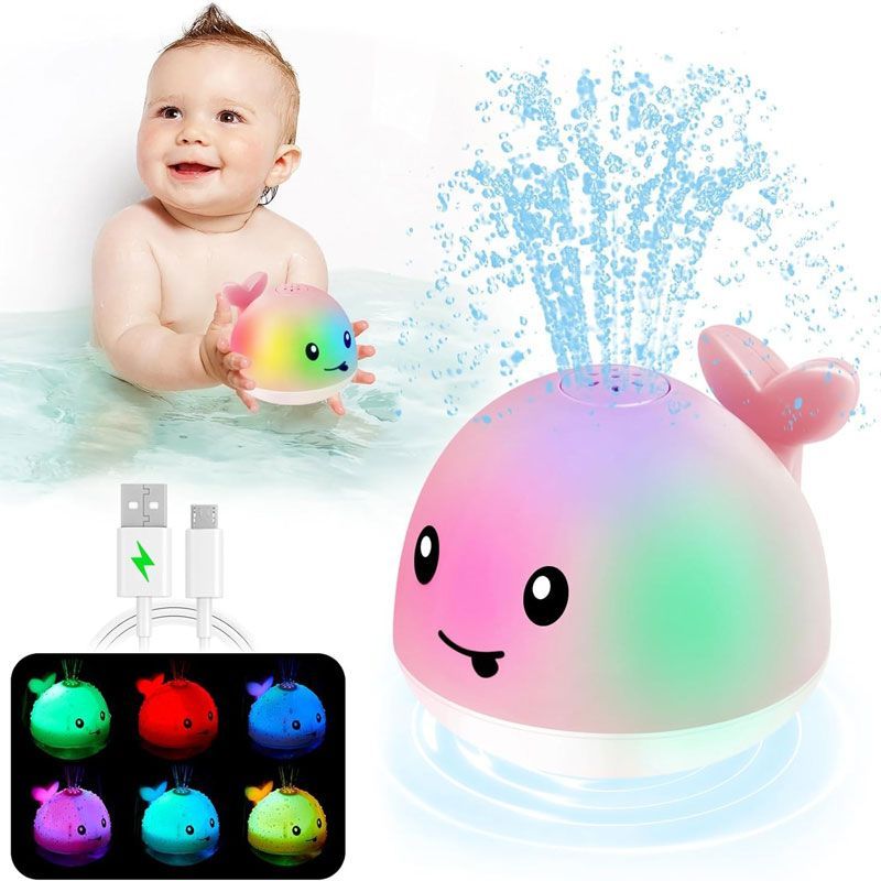 Light Up Whale Bath Toy Sprinkler