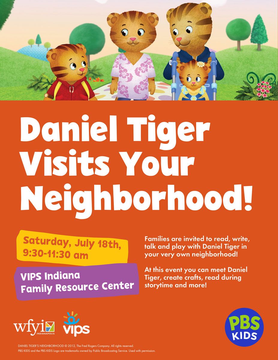Banner ad for Daniel Tiger Visits Your Neighborhood July 18