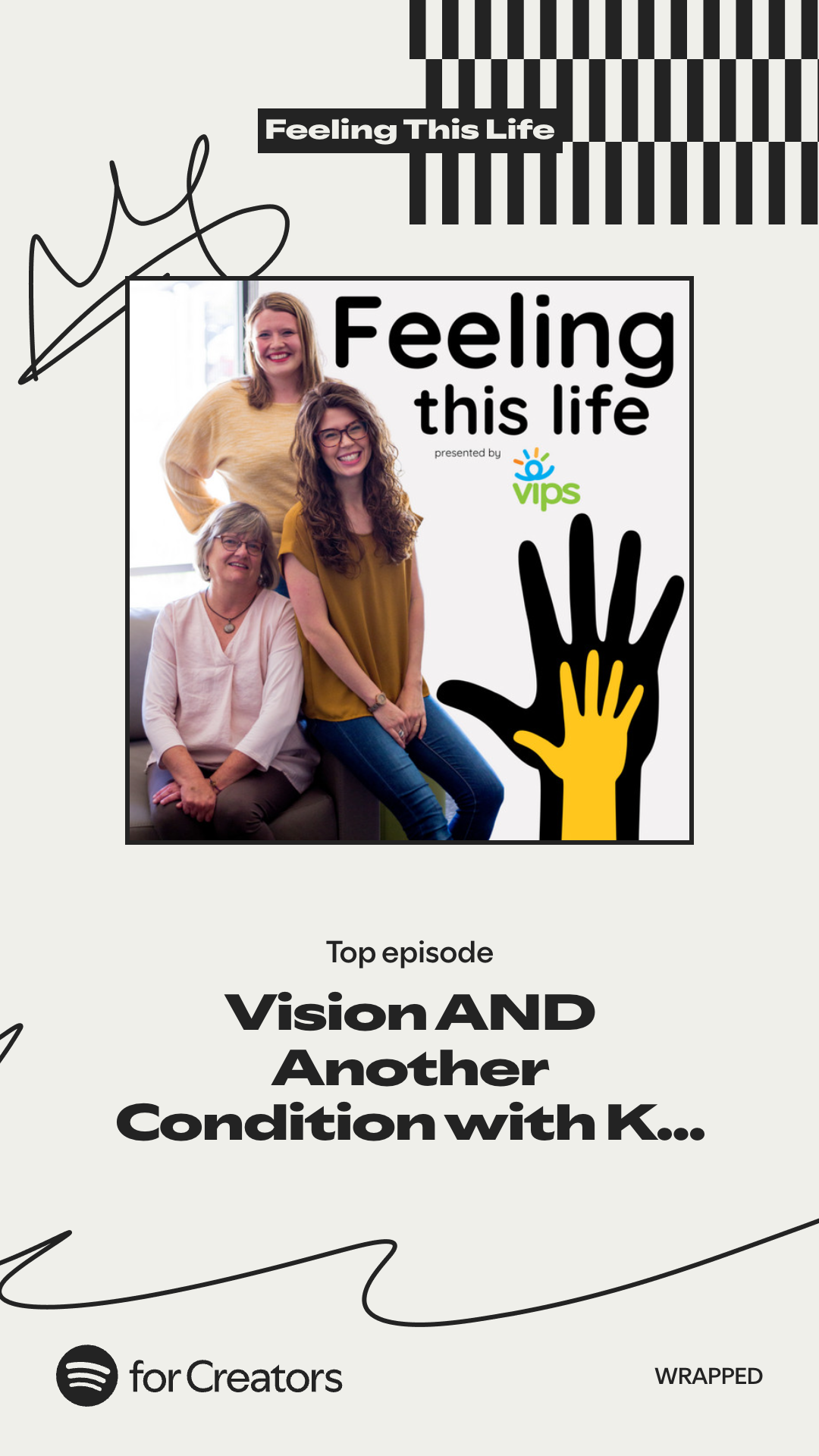 Spotify graphic listing top episode in 2025 was 'Vision AND Another Condition with Kacey Poynter.'