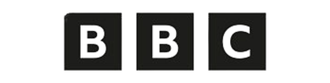 BBC logo in white letters on three black squares