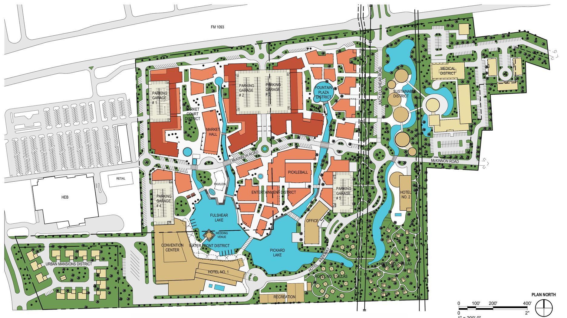 A map of a large area with lots of buildings and trees