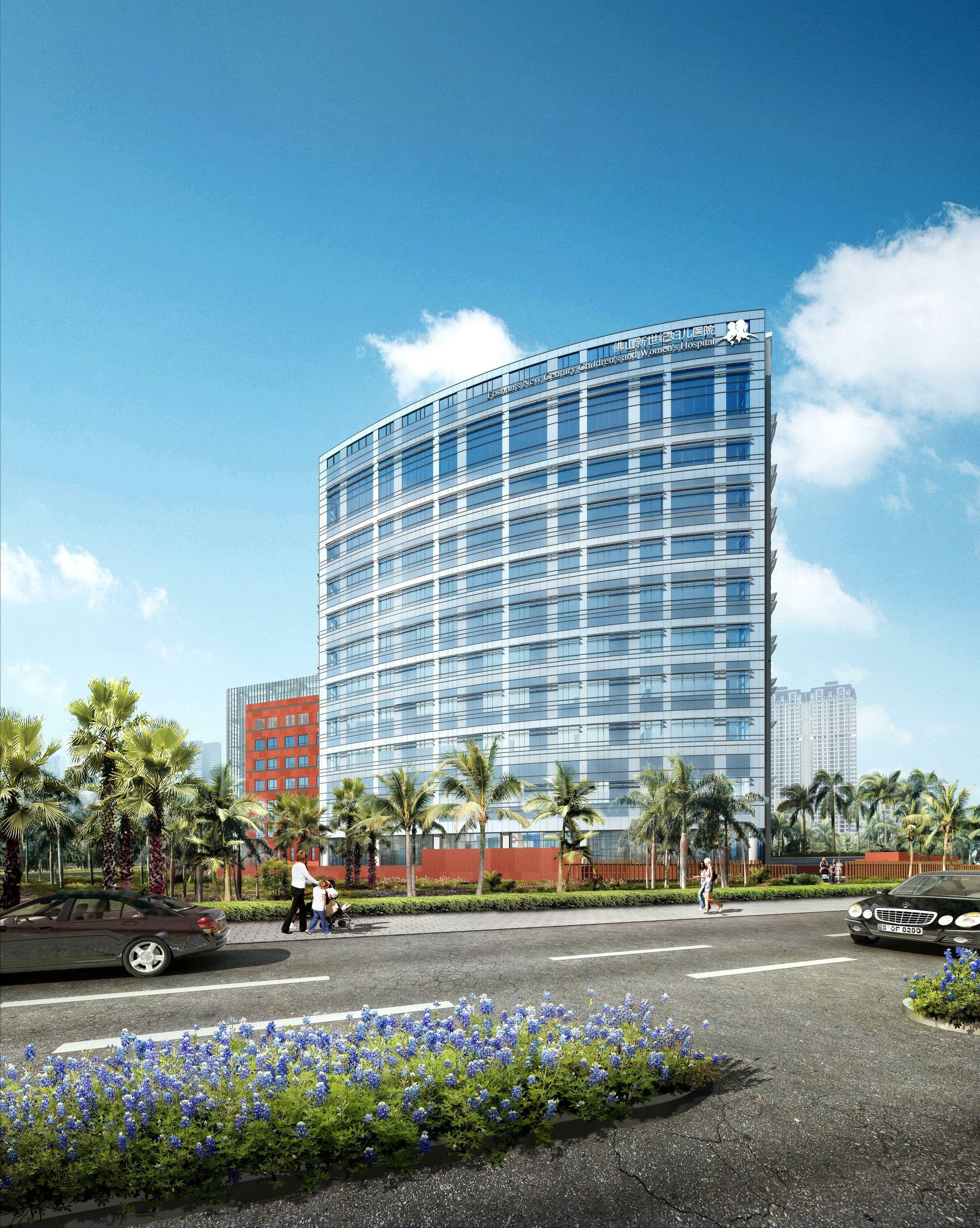 An artist 's impression of a large building with a lot of windows