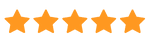 Five orange stars in a row, indicating a five-star rating