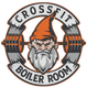 CrossFit Boiler Room logo: Angry gnome with barbell, orange hat, silver beard, and "CrossFit Boiler Room" text.