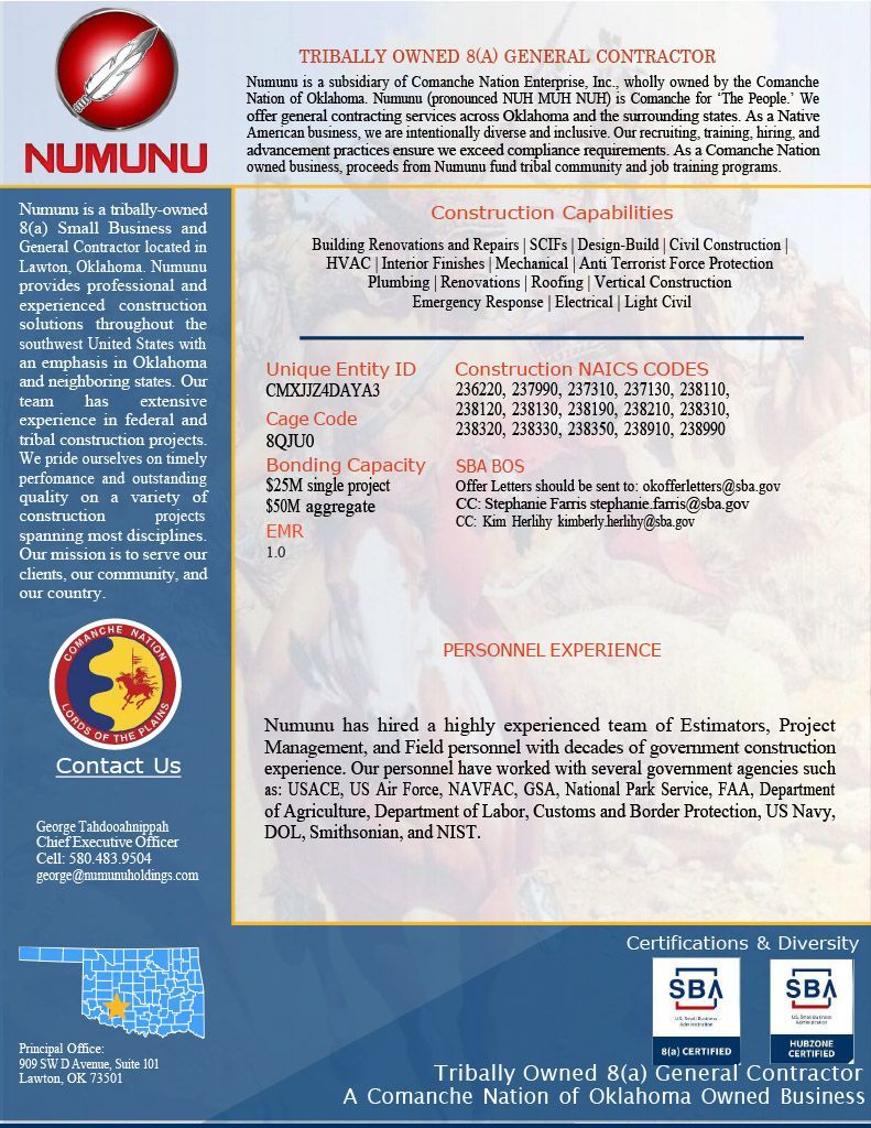 Numunu Staffing Capabilities Statement Construction 