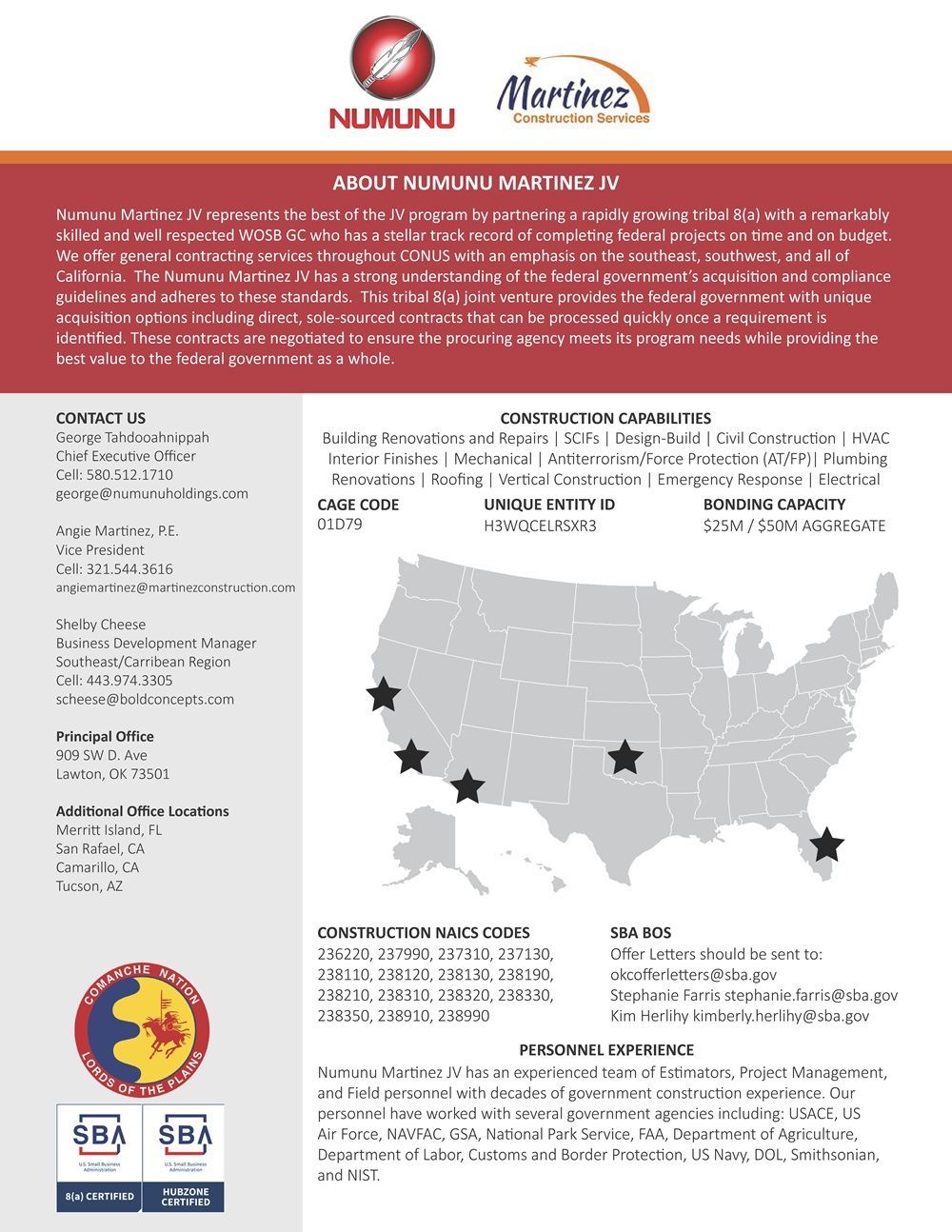 Numunu Martinez JV Capabilities Statement