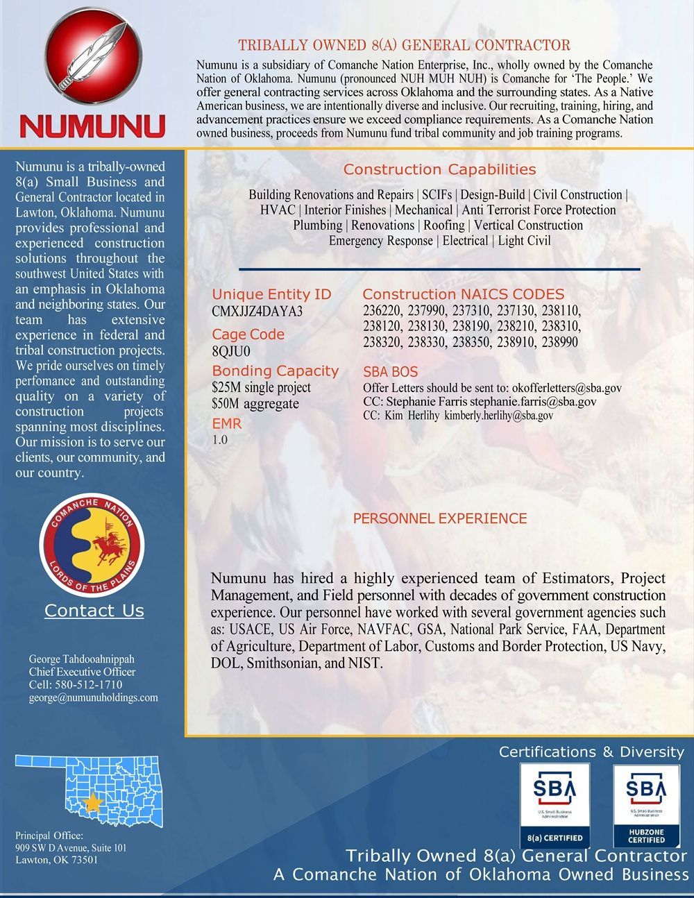 Numunu Staffing Capabilities Statement Construction