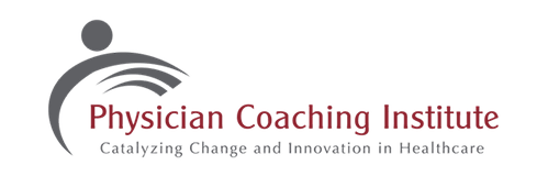 Logo for Physician Coaching Institute: human figure icon above the institute's name and tagline.