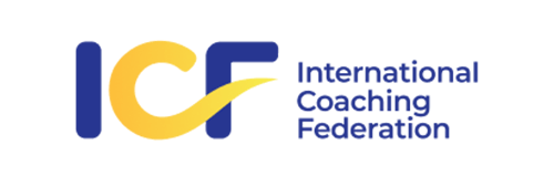 ICF logo: blue and yellow letters with