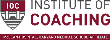 Logo for Institute of Coaching, Harvard Medical School Affiliate: Maroon shield with