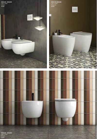 Un bagno con due lavandini e due WC