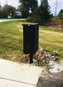 A black drop box
