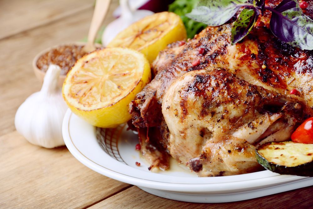 Roasted Chicken With Lemon and Vegetables — Romanas Italian Restaurant in Mermaid Beach, QLD