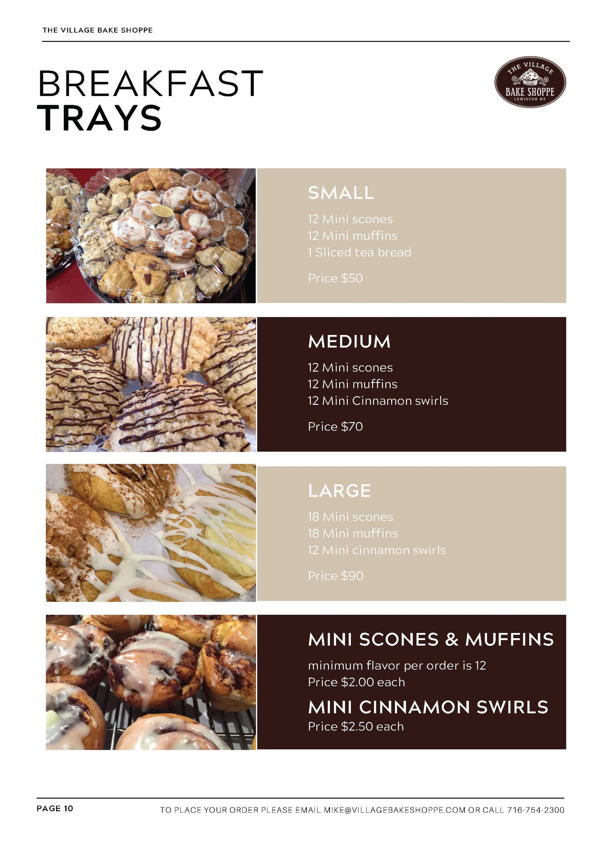 there are many different types of breakfast trays .