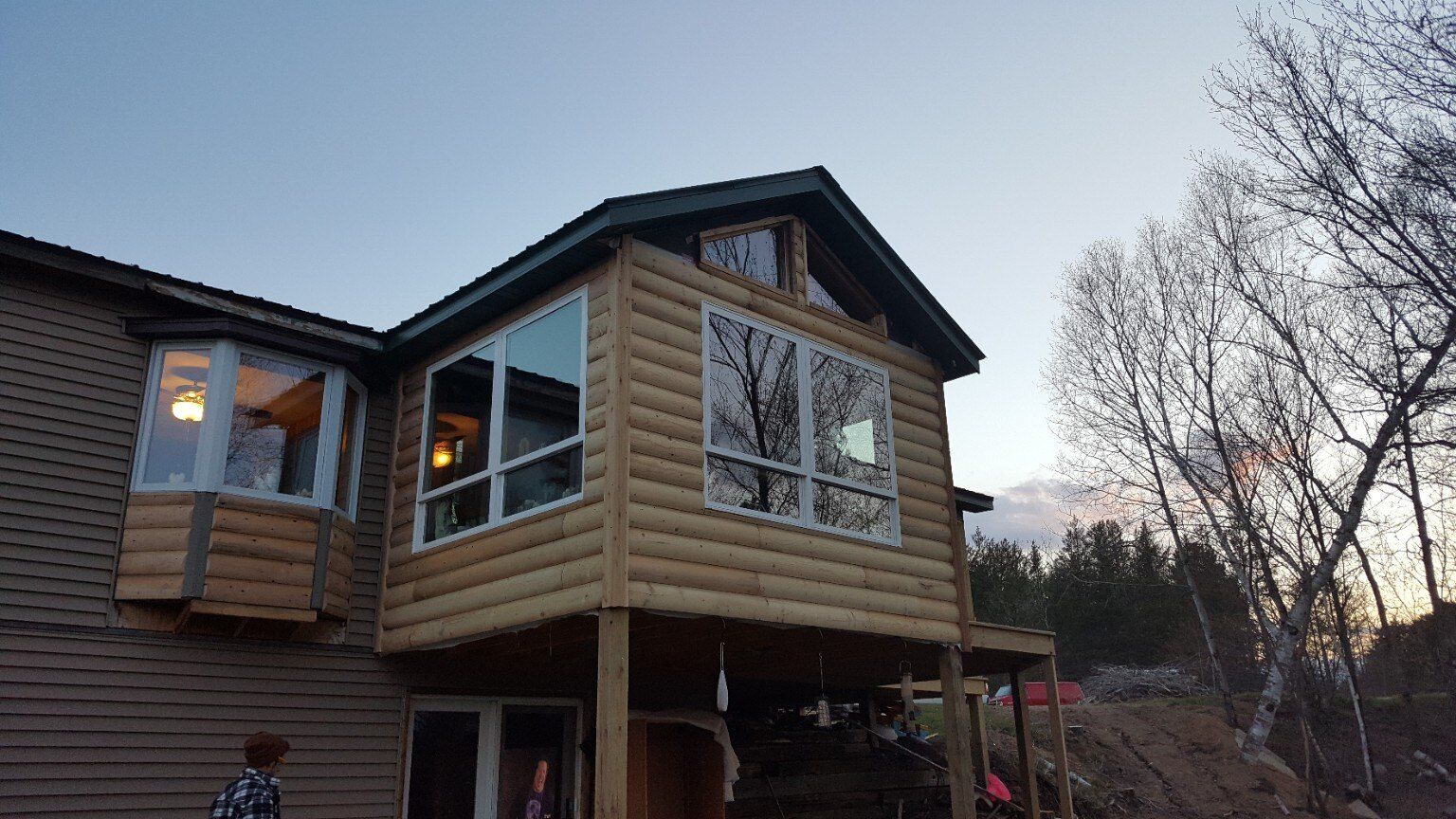 Rebuilt and finished front entry steps