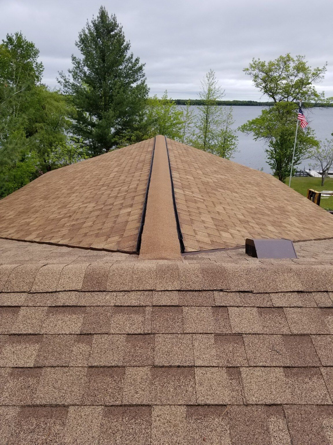 Completed shingle roof