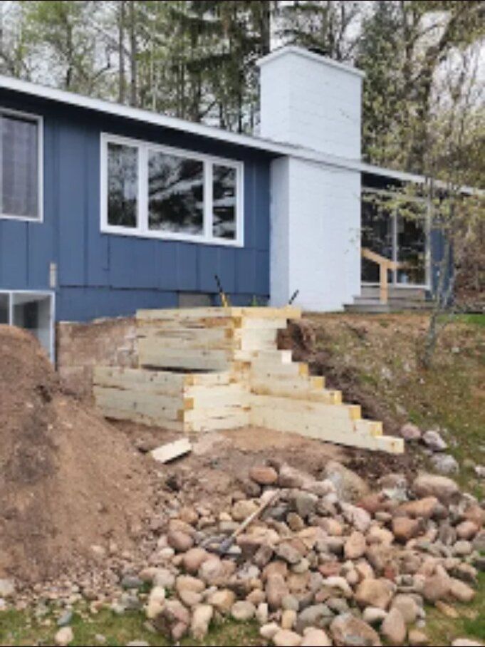 Heavy timber layout and earthwork