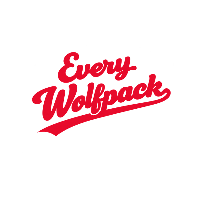 Red “Every Wolfpack” script logo on a white background