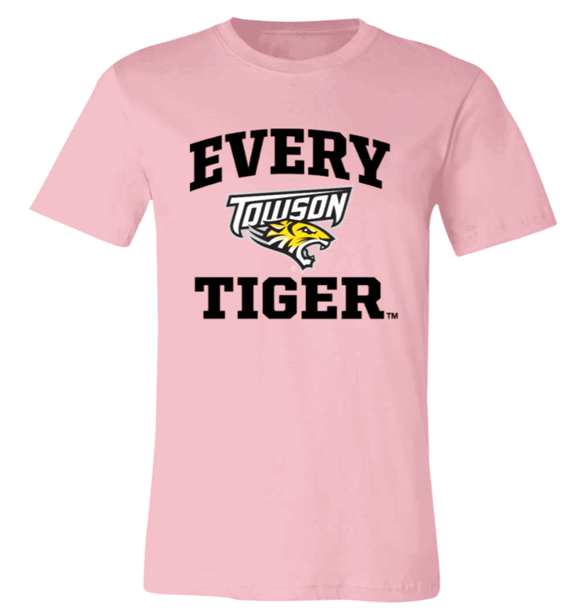 Pink T-shirt with “Every LSU Tiger” text and LSU tiger logo