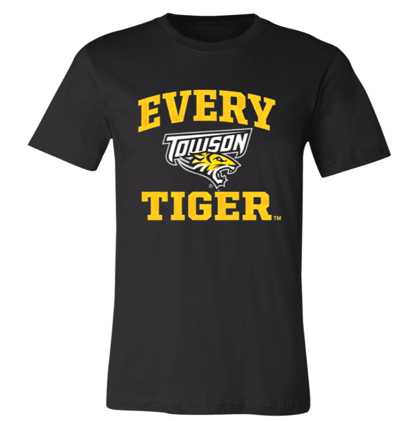 Black Tulson Tigers T-shirt with yellow “EVERY TIGER” text and tiger logo
