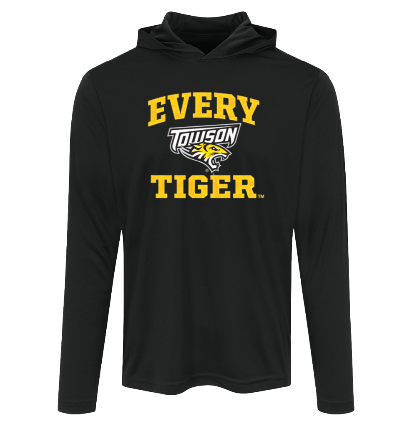 Black hoodie with yellow “Every Tulson Tiger” text on the front.