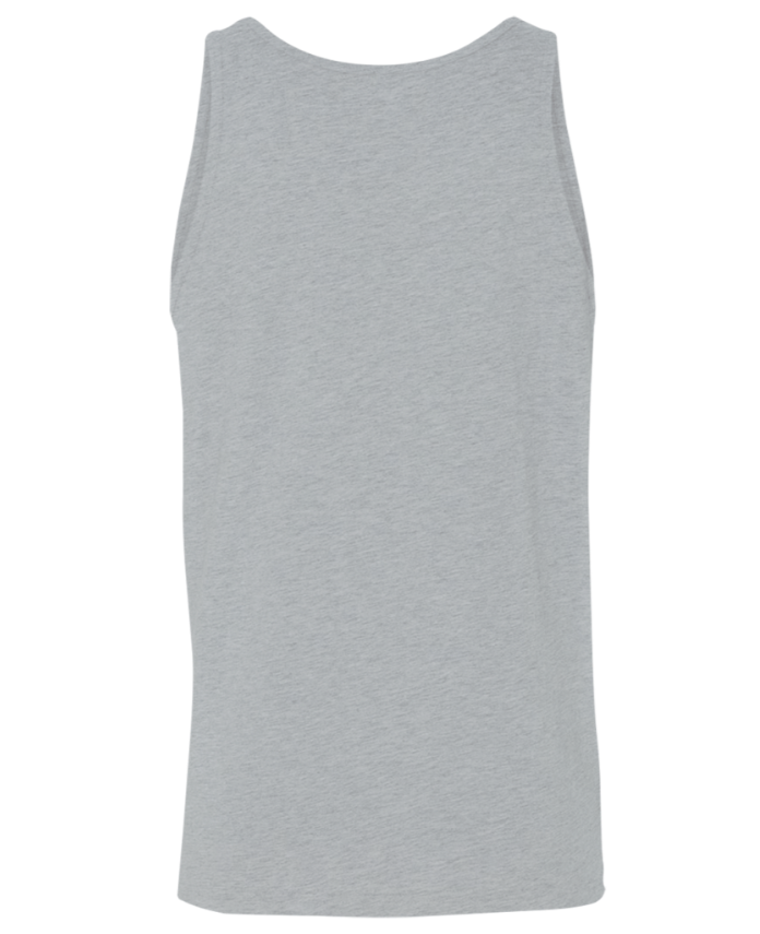 Gray tank top with “Built Different, 100% Every Tiger” slogan in black and yellow text