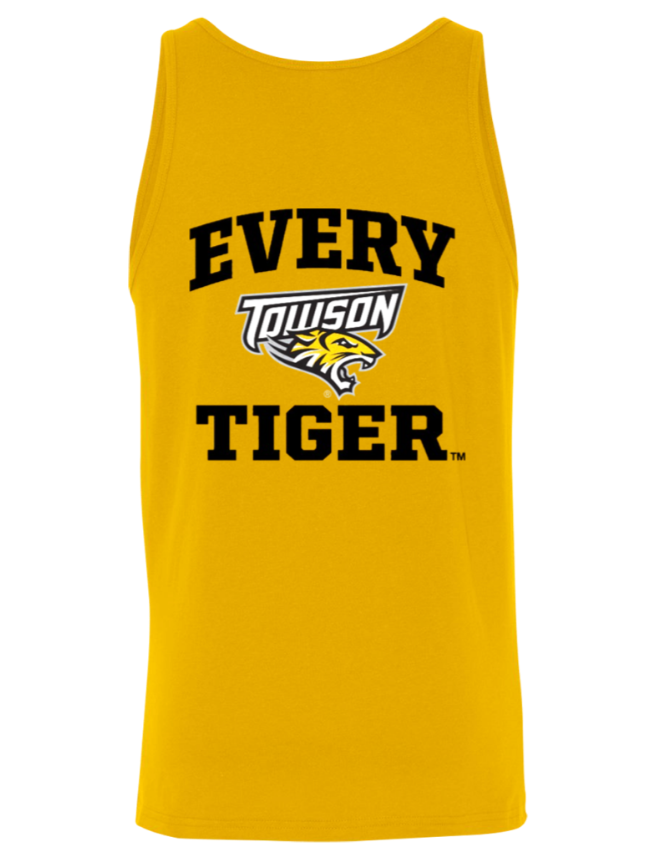 Yellow tank top with “EVERY TIGER” and a Tiger logo printed on the front