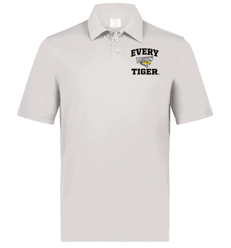 Light gray polo shirt with “EVERY TIGER” logo on the left chest