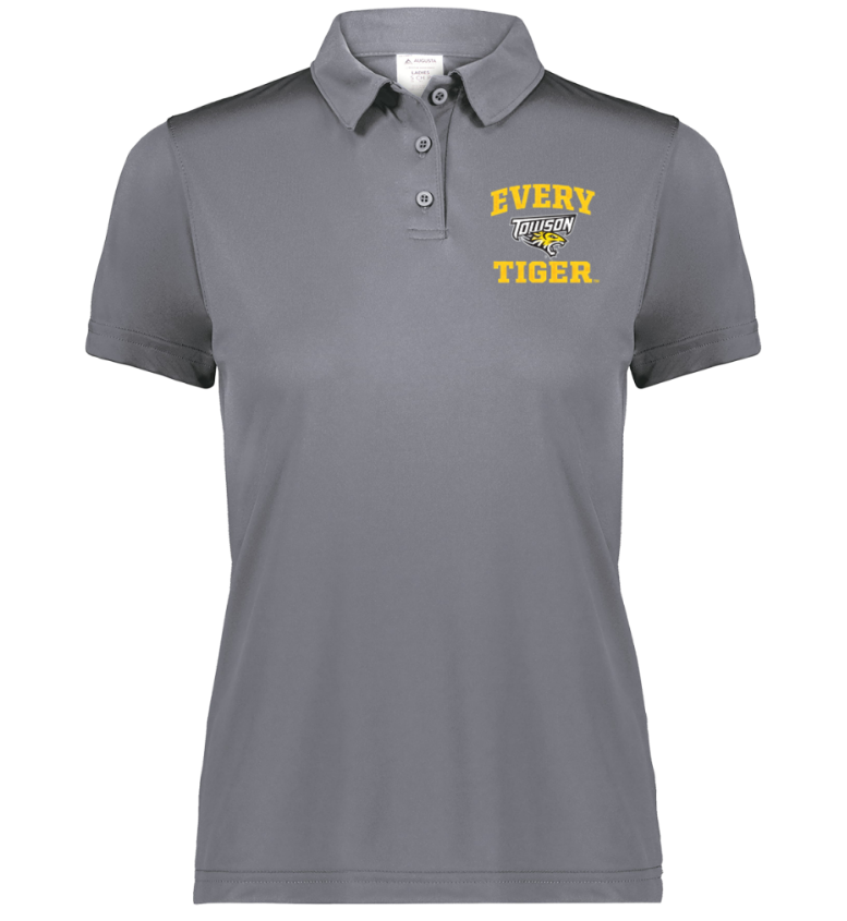 Gray polo shirt with yellow “Every Tiger” logo on the chest