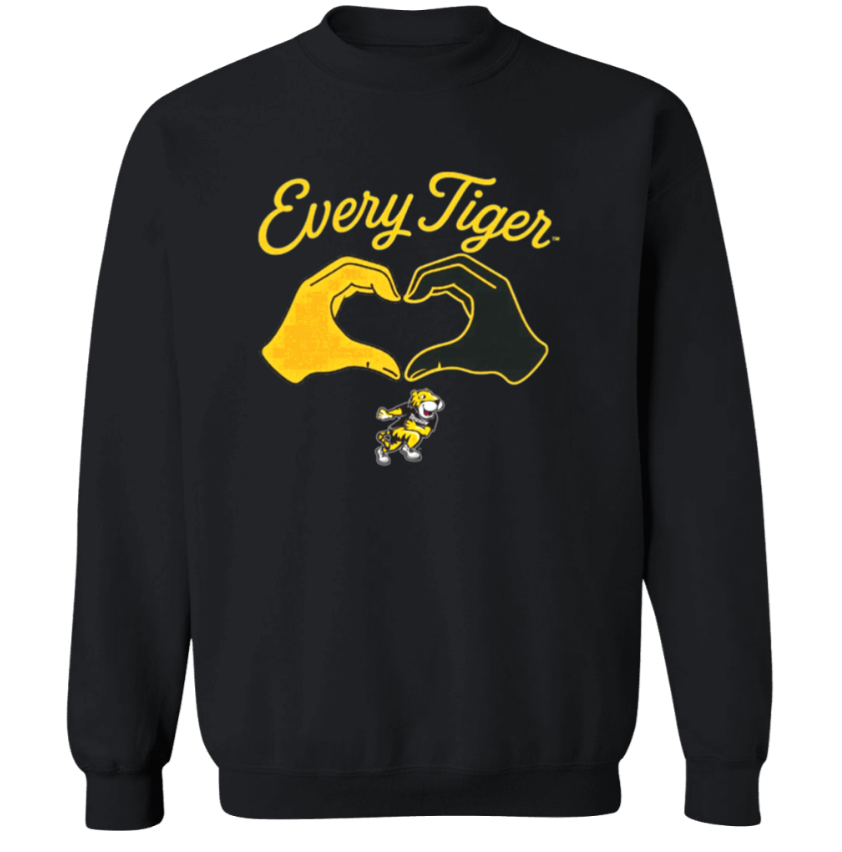 Black sweatshirt with yellow 