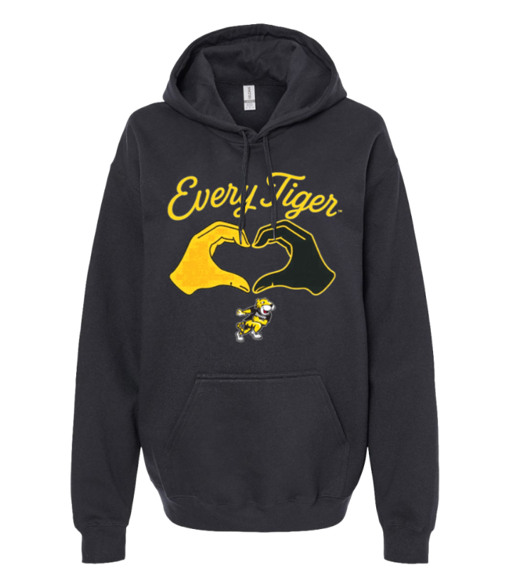 Black hoodie with yellow 