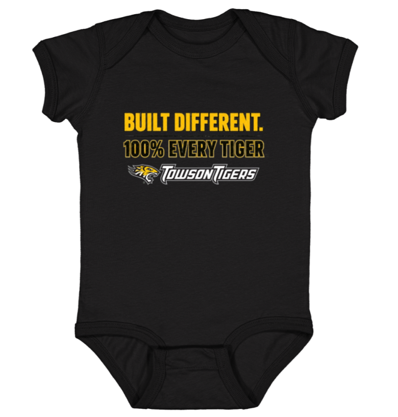Black baby onesie with yellow and white 