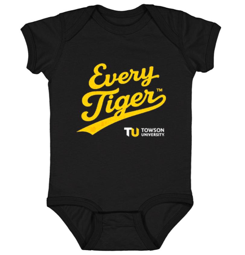 Black baby onesie with gold 