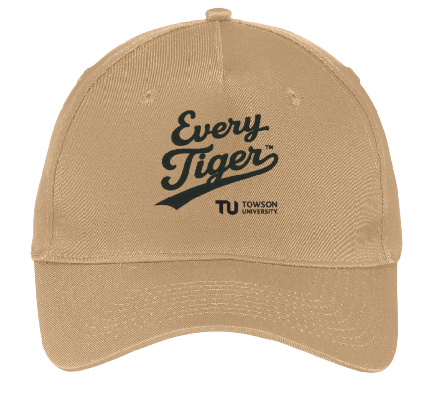 Tan baseball cap with “Every Tiger” text and Towson University logo