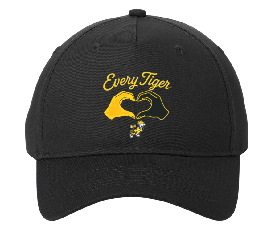 Black cap with yellow “Every Tiger” text and tiger-heart graphic