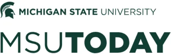 Michigan State University MSU Today logo in green and white