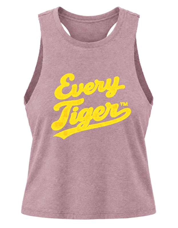 Pink tank top with yellow “Every Tiger” text