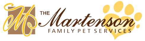 A logo for the martenson family pet services