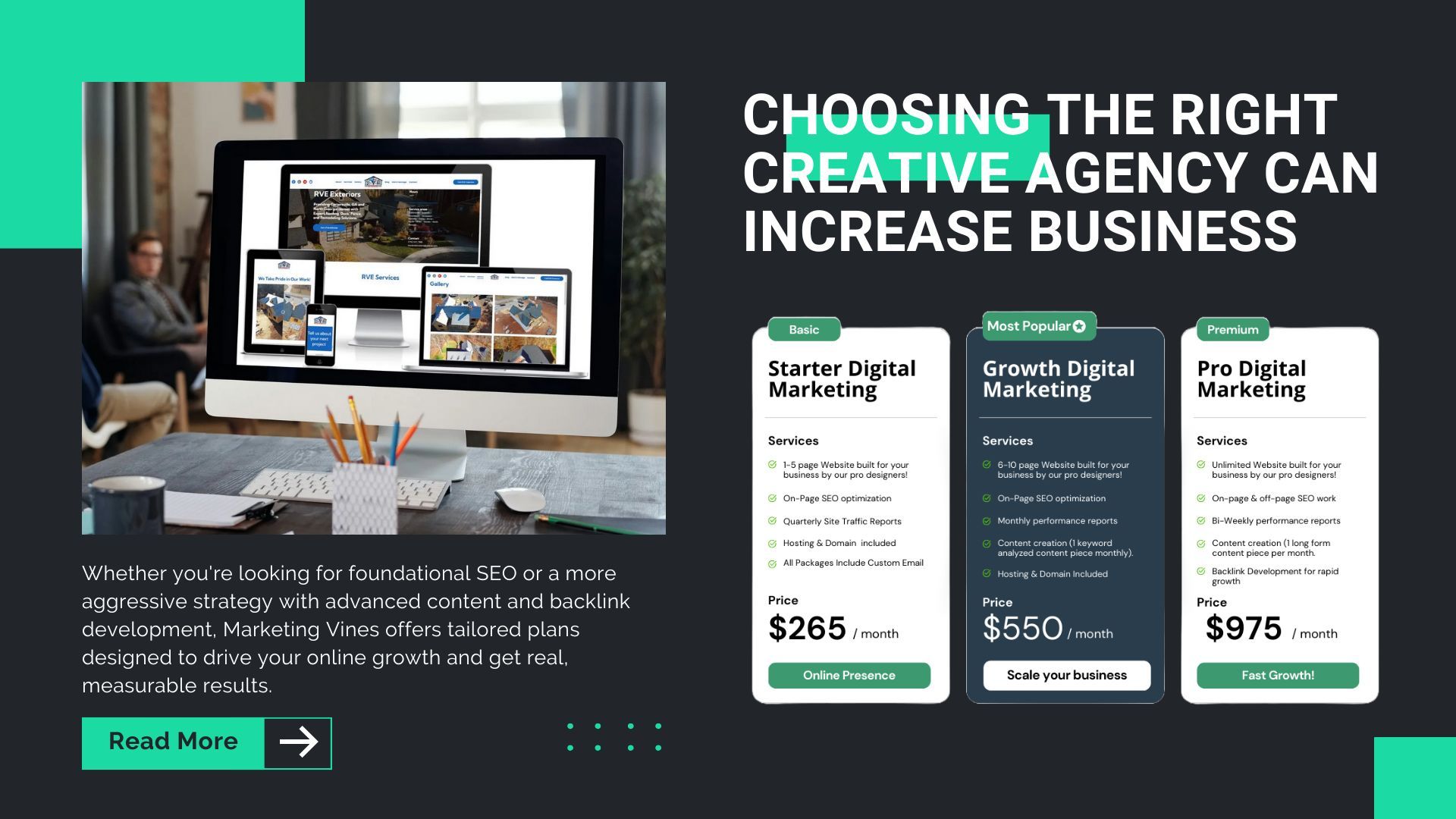 Choosing the right creative agency can increase business.