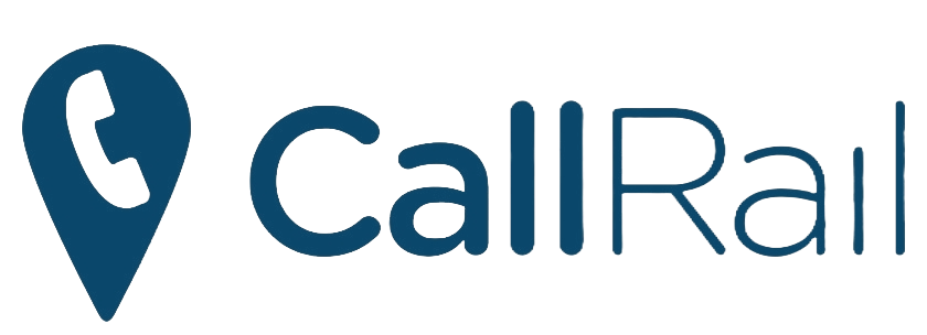 The call rail logo has a phone icon on it.